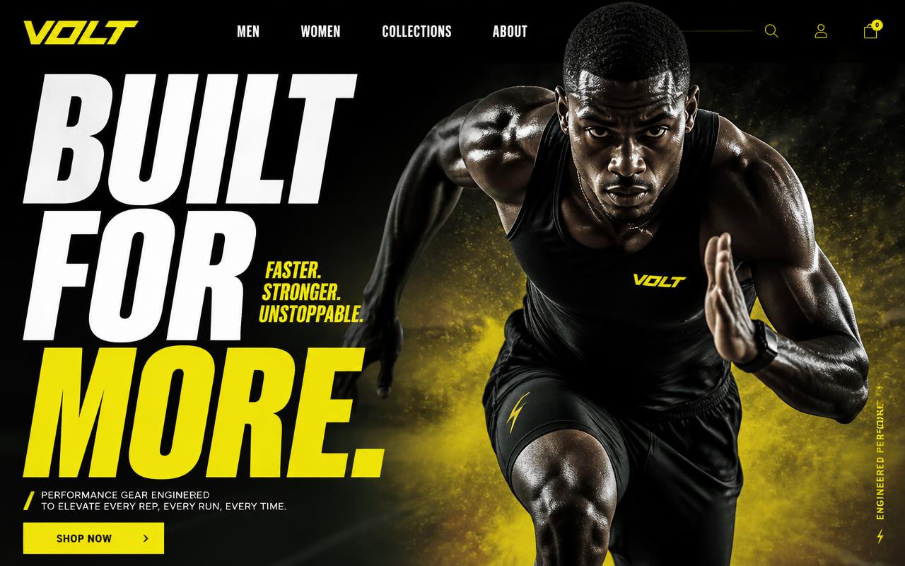 Sportswear website example