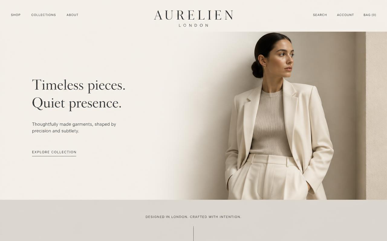 Quiet luxury website built by Nightshift